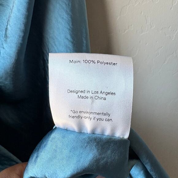 NEW Fame and Partners Carmen Blue Satin Cowl Neck Sleeveless Midi Dress 4 - Picture 11 of 11